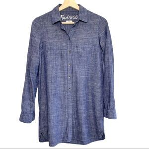 Madewell Chambray Boyfriend Long Sleeve Top